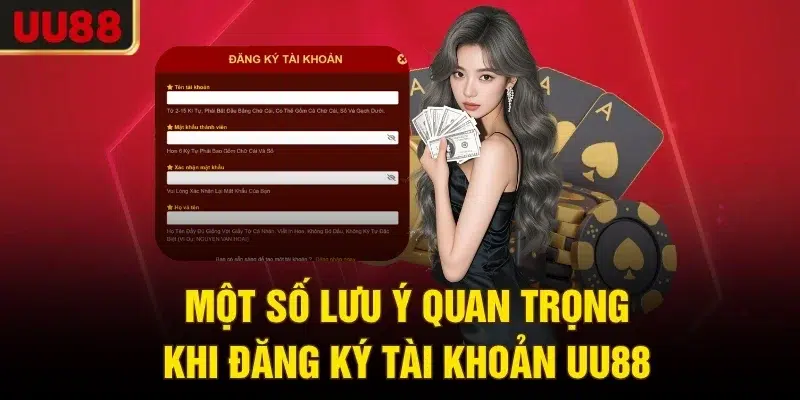 Một số lưu ý quan trọng khi đăng ký tài khoản UU88